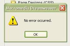 No Error Occured - Dreamweaver 8